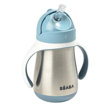 Load image into Gallery viewer, Beaba Stainless Steel Straw Cup 250ml - Windy Blue