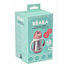 Load image into Gallery viewer, Beaba Stainless Steel Straw Cup 250ml - Vintage Pink