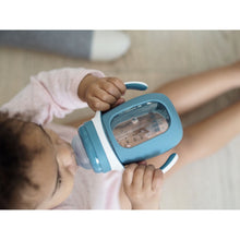Load image into Gallery viewer, Beaba Glass Bottle with Silicone Protective Sleeve 210ml - Blue