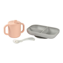 Load image into Gallery viewer, Beaba Silicone Learning Set - Pink/Grey