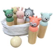 Load image into Gallery viewer, Bubble Wooden Animal Bowling Set
