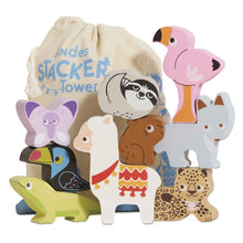 Load image into Gallery viewer, Le Toy Van Wooden Stacking Animals & Bag - Andes