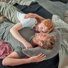 Load image into Gallery viewer, Theraline Plushy Moon Cuddle & Nursing Pillow - Taupe