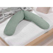 Load image into Gallery viewer, Theraline The Original Maternity and Nursing Pillow - Melange Green Grey Bamboo