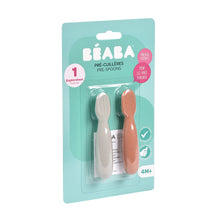Load image into Gallery viewer, Beaba Silicone Pre-Spoons 2 Pack - Terracotta/Velvet Grey