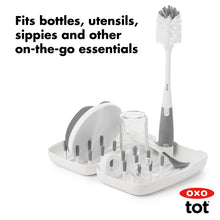 Load image into Gallery viewer, OXO Tot On the Go Drying Rack &amp; Bottle Brush - Grey
