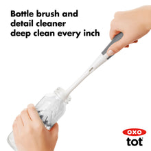 Load image into Gallery viewer, OXO Tot On the Go Drying Rack &amp; Bottle Brush - Grey
