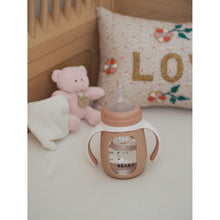 Load image into Gallery viewer, Beaba Glass Bottle with Silicone Protective Sleeve 210ml - Pink
