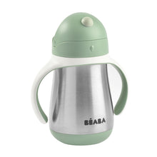 Load image into Gallery viewer, Beaba Stainless Steel Straw Cup 250ml - Sage Green
