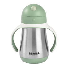 Load image into Gallery viewer, Beaba Stainless Steel Straw Cup 250ml - Sage Green
