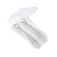 Load image into Gallery viewer, Beaba 2nd Stage Silicone Spoons &amp; Case 2 Pack - Velvet Grey/Sage Green
