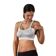 Load image into Gallery viewer, Bravado Designs Body Silk Seamless Rhythm Nursing Bra - White Grey Spacedye L
