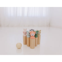 Load image into Gallery viewer, Bubble Wooden Animal Bowling Set
