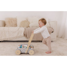 Load image into Gallery viewer, Bubble Wooden Baby Push Cart &amp; Walker with 45 Building Blocks
