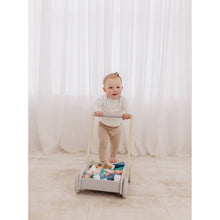Load image into Gallery viewer, Bubble Wooden Baby Push Cart &amp; Walker with 45 Building Blocks
