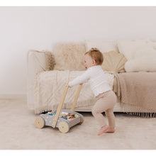Load image into Gallery viewer, Bubble Wooden Baby Push Cart &amp; Walker with 45 Building Blocks
