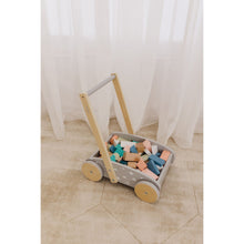 Load image into Gallery viewer, Bubble Wooden Baby Push Cart &amp; Walker with 45 Building Blocks
