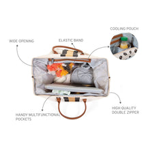 Load image into Gallery viewer, Childhome Mommy Bag Nursery Bag - Off White with Black/Gold Stripes
