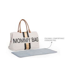 Load image into Gallery viewer, Childhome Mommy Bag Nursery Bag - Off White with Black/Gold Stripes
