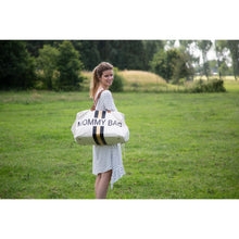 Load image into Gallery viewer, Childhome Mommy Bag Nursery Bag - Off White with Black/Gold Stripes
