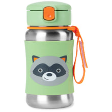 Load image into Gallery viewer, Skip Hop Zoo Stainless Steel Straw Bottle - Raccoon
