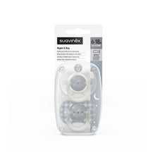 Load image into Gallery viewer, Suavinex Night Glow In The Dark SX Pro Soother 6-18months 2 Pack - Bear
