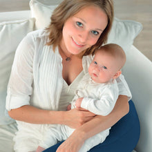 Load image into Gallery viewer, Theraline Plushy Moon Cuddle &amp; Nursing Pillow - Dark Blue
