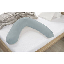Load image into Gallery viewer, Theraline The Original Maternity and Nursing Pillow Cover - Misty Blue Fine Knit
