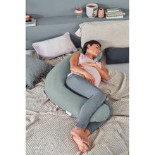 Load image into Gallery viewer, Theraline The Original Maternity and Nursing Pillow - Melange Green Grey Bamboo
