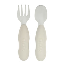 Load image into Gallery viewer, Beaba Fork &amp; Spoon Stainless Steel Pre-Cutlery - Velvet Grey

