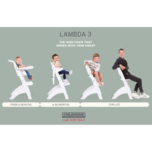 Load image into Gallery viewer, Childhome Lambda 3 Baby High Chair + Feeding Tray - Natural
